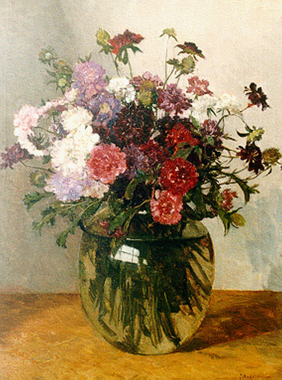Akkeringa J.E.H.  | 'Johannes Evert' Hendrik Akkeringa, A flower still life, Öl auf Leinwand 50,4 x 40,3 cm, signed l.r. und dated 1934 on the reverse