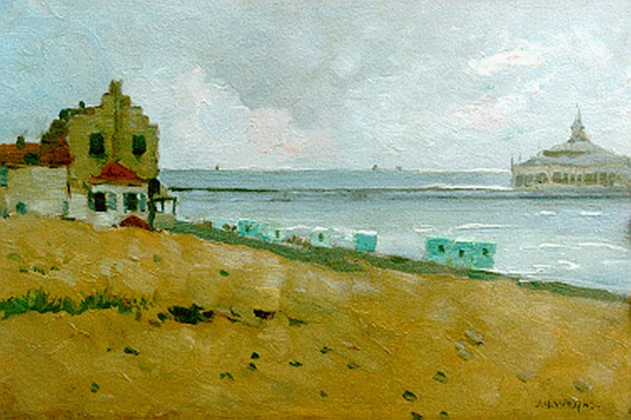 Weijns J.H.  | Jan Harm Weijns, View of the pier, 21,0 x 31,2 cm, signed l.r.