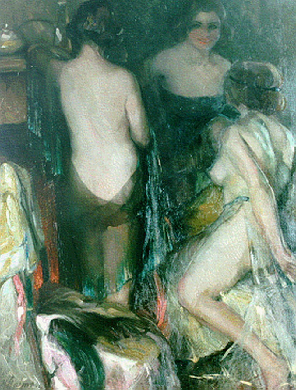 M.G.P. Malmesi | The three Graces, Öl auf Leinwand, 123,9 x 95,3 cm, signed l.l. und dated 1926