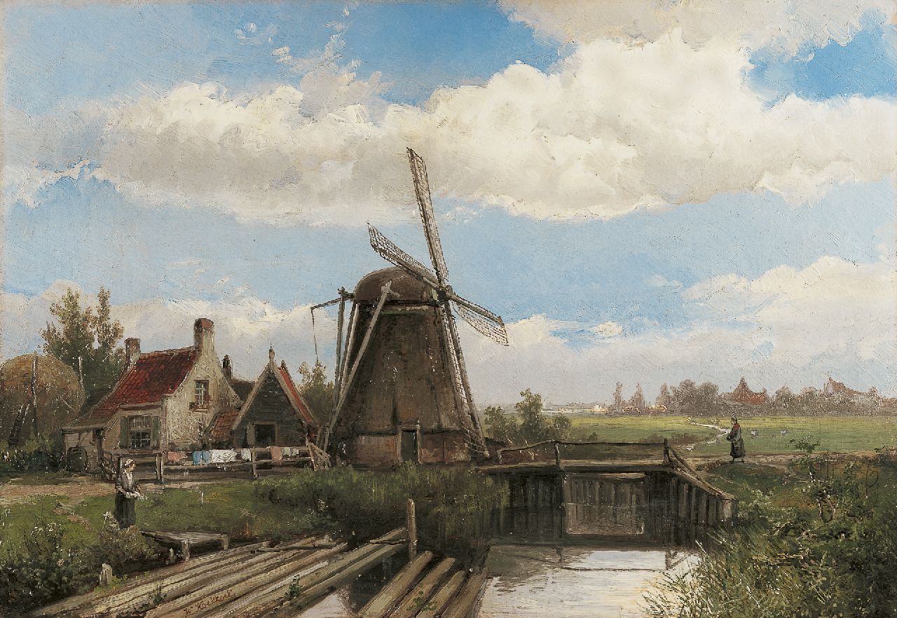 Koekkoek W.  | Willem Koekkoek, A polder landscape in summer, Öl auf Leinwand 40,2 x 58,0 cm, signed l.l.