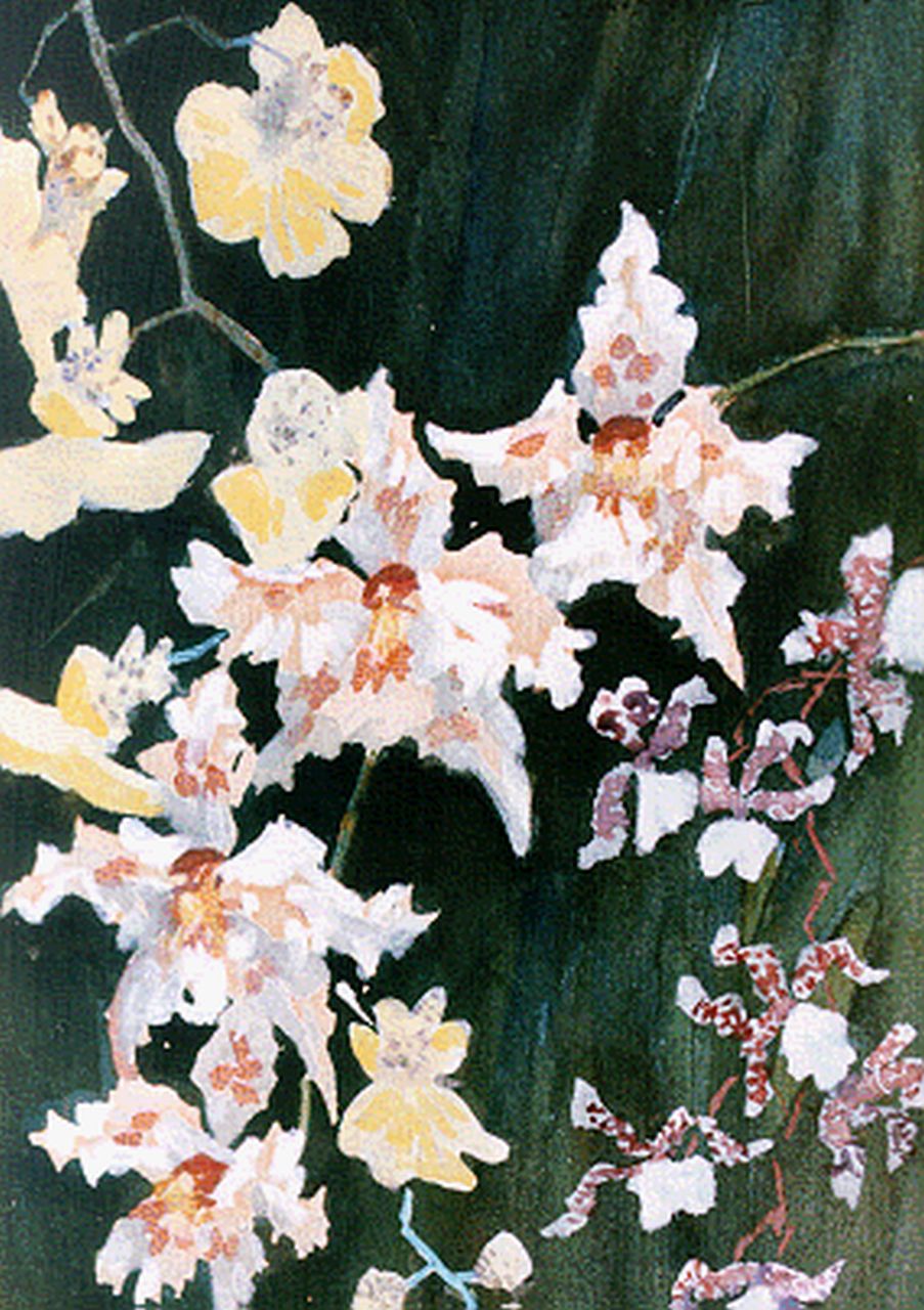 Soest L.W. van | 'Louis' Willem van Soest, Orchids, Aquarell auf Papier 18,8 x 13,2 cm, signed u.r.