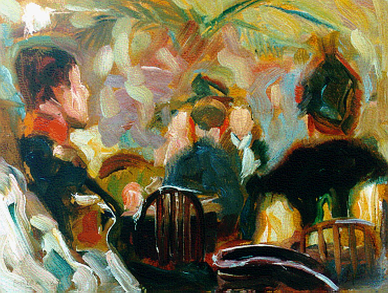 Orlowsky H.O.  | Hans Otto Orlowsky, The restaurant, 19,0 x 25,0 cm, signed l.l.