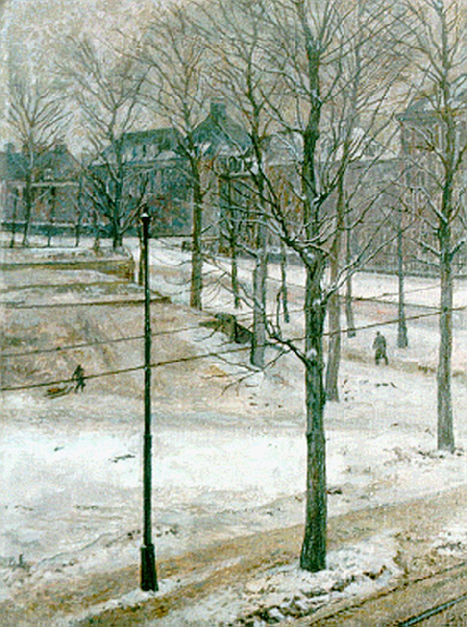 Feldmann C.A.  | Karel Albert 'Carl Albert' Feldmann, A winter landscape, Amsterdam, Öl auf Leinwand auf Holz 35,0 x 26,1 cm, signed l.r. with monogram und dated 1947