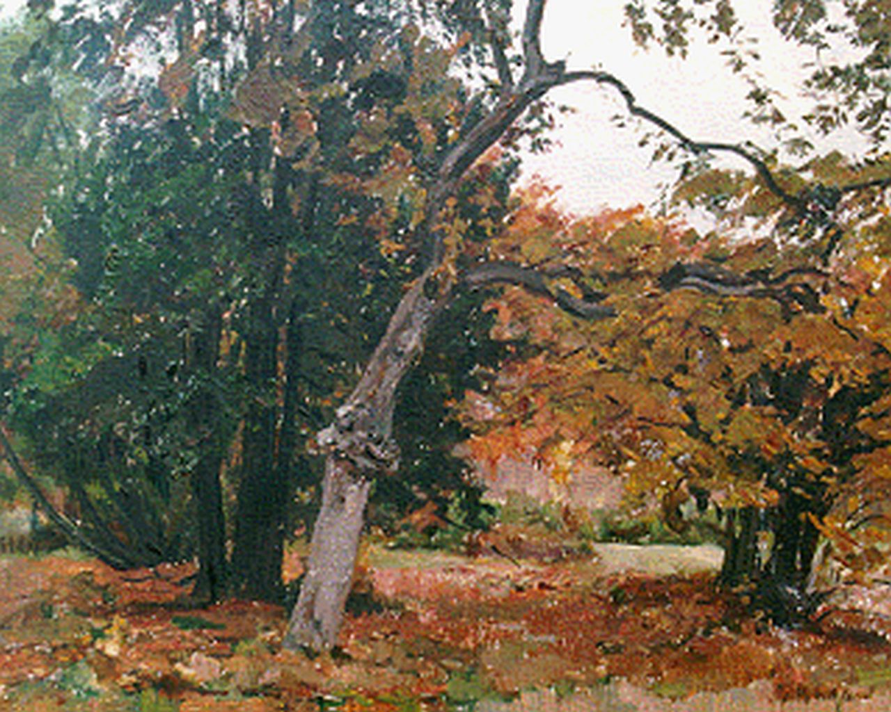 Roelofs O.W.A.  | Otto Willem Albertus 'Albert' Roelofs, A forest landscape, Öl auf Holz 40,2 x 49,9 cm, signed l.r.