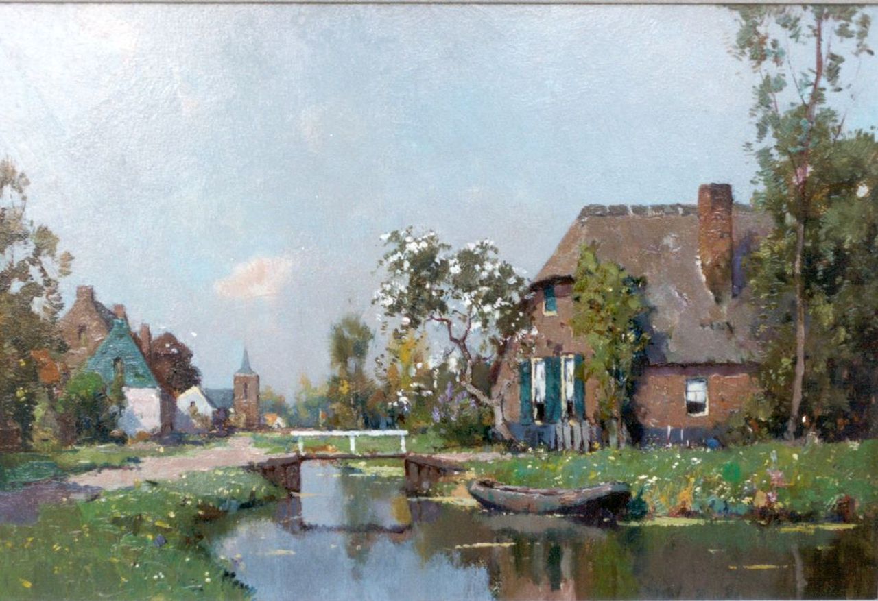 Ligtelijn E.J.  | Evert Jan Ligtelijn, A view of Loenen aan de Vecht, 32,6 x 48,2 cm