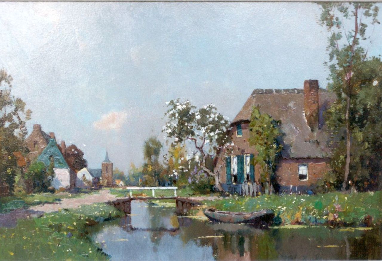 Ligtelijn E.J.  | Evert Jan Ligtelijn, A view of Loenen aan de Vecht, 32,6 x 48,2 cm