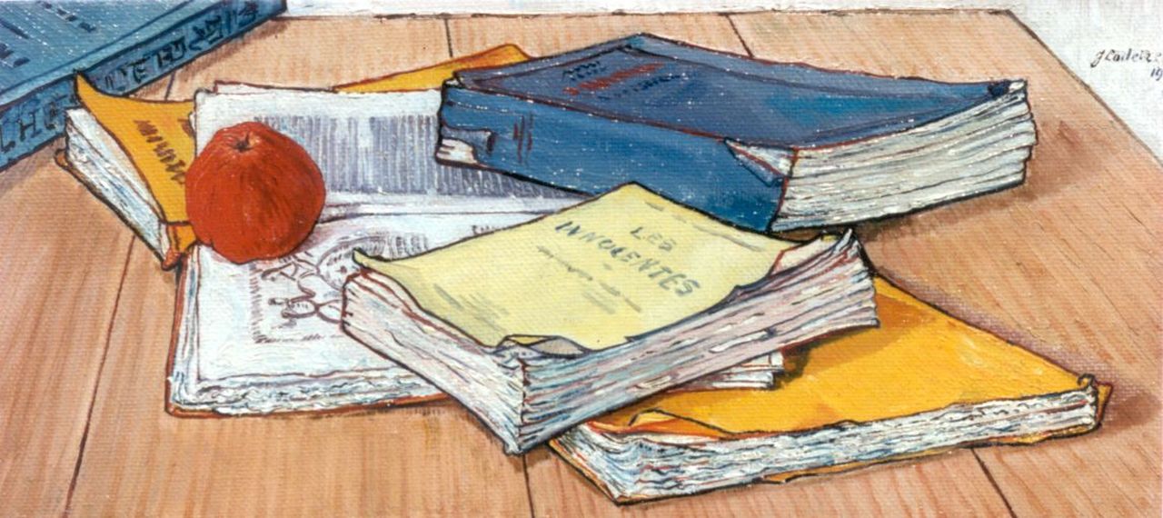 Lodeizen J.  | Johannes 'Jo' Lodeizen, Les Livres Francais, Öl auf Leinwand 22,0 x 46,0 cm, signed u.r. und dated 1918