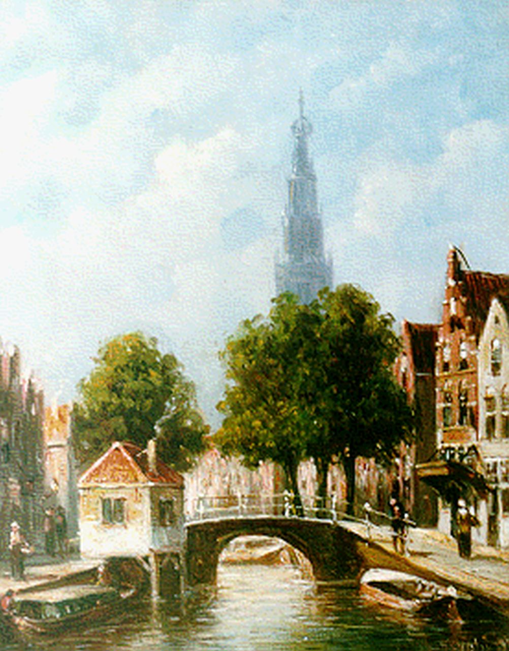 Vertin P.G.  | Petrus Gerardus Vertin, A view of Haarlem with the Bakenessekerk beyond, Öl auf Holz 21,2 x 17,7 cm, signed l.r. und dated '92