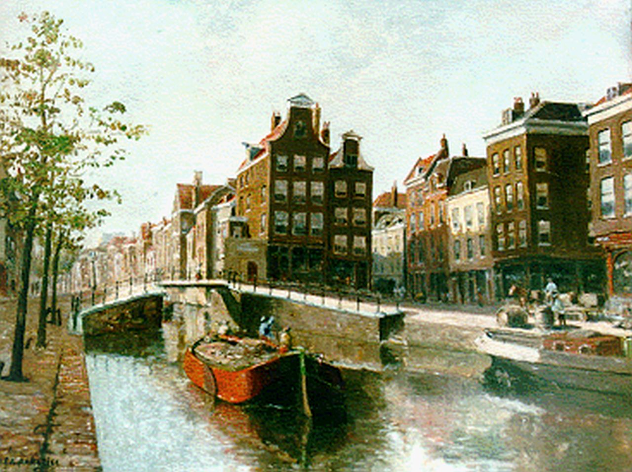 Paradies H.C.A.  | Herman Cornelis Adolf Paradies, The Haagse Veer, Rotterdam, Öl auf Holz 23,9 x 32,2 cm, signed l.l.