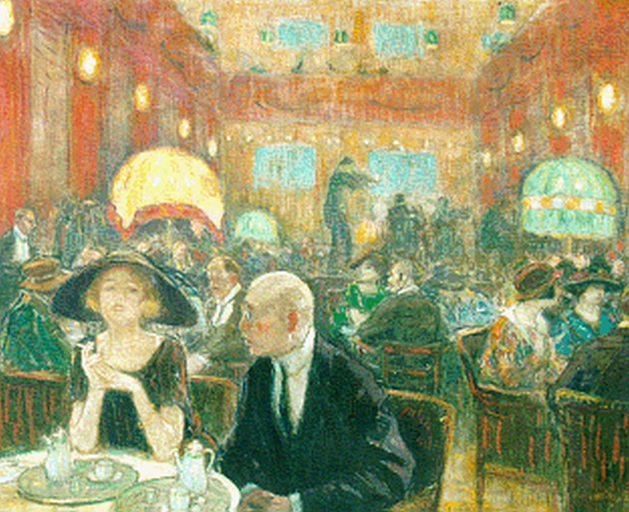 Müller-Massdorf J.  | Julius Müller-Massdorf, Tearoom Tango, Öl auf Leinwand 64,5 x 78,2 cm, signed l.r. und painted circa 1920
