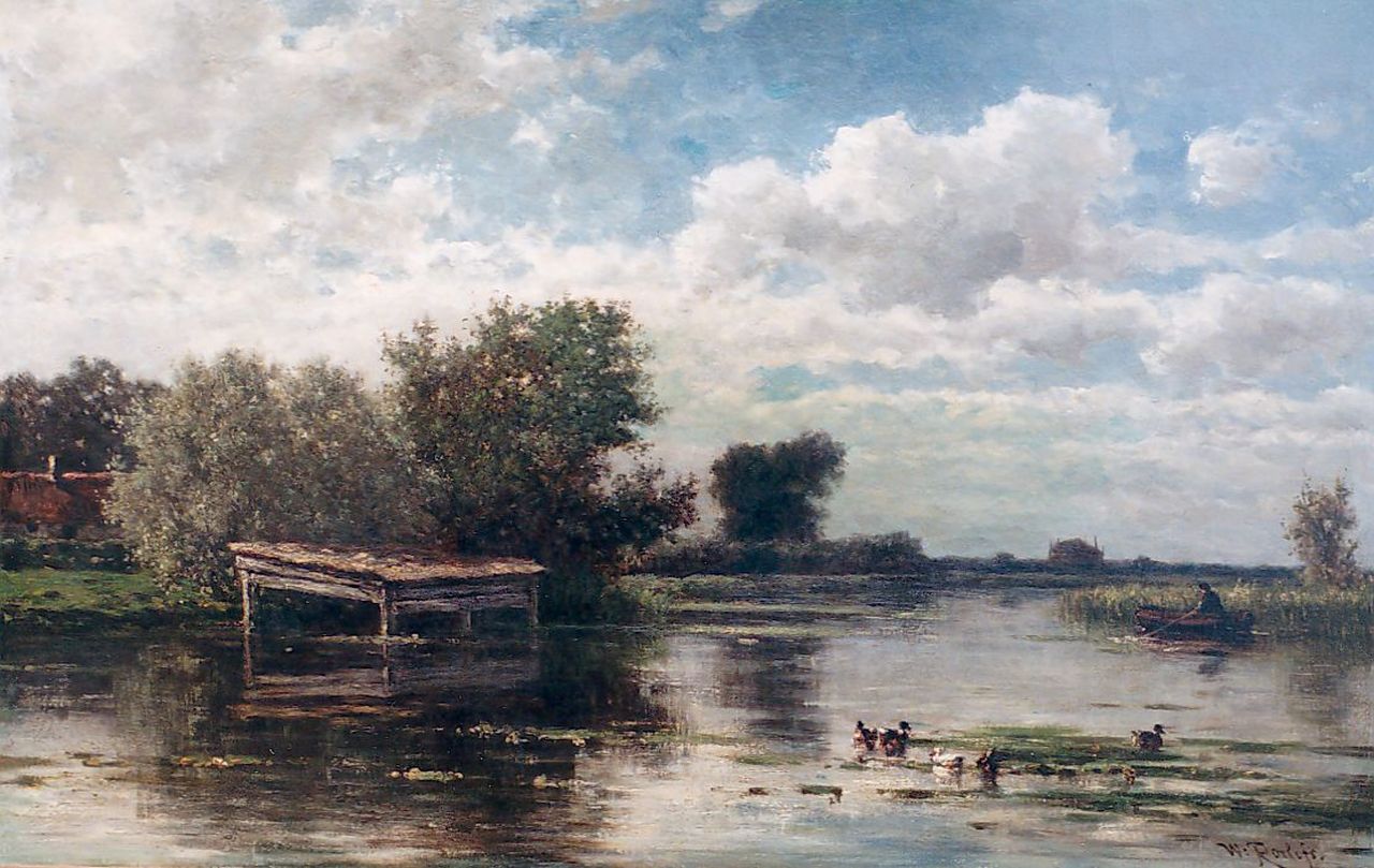 Roelofs W.  | Willem Roelofs, View of the river Gein, Öl auf Leinwand 45,9 x 72,2 cm, signed l.r.