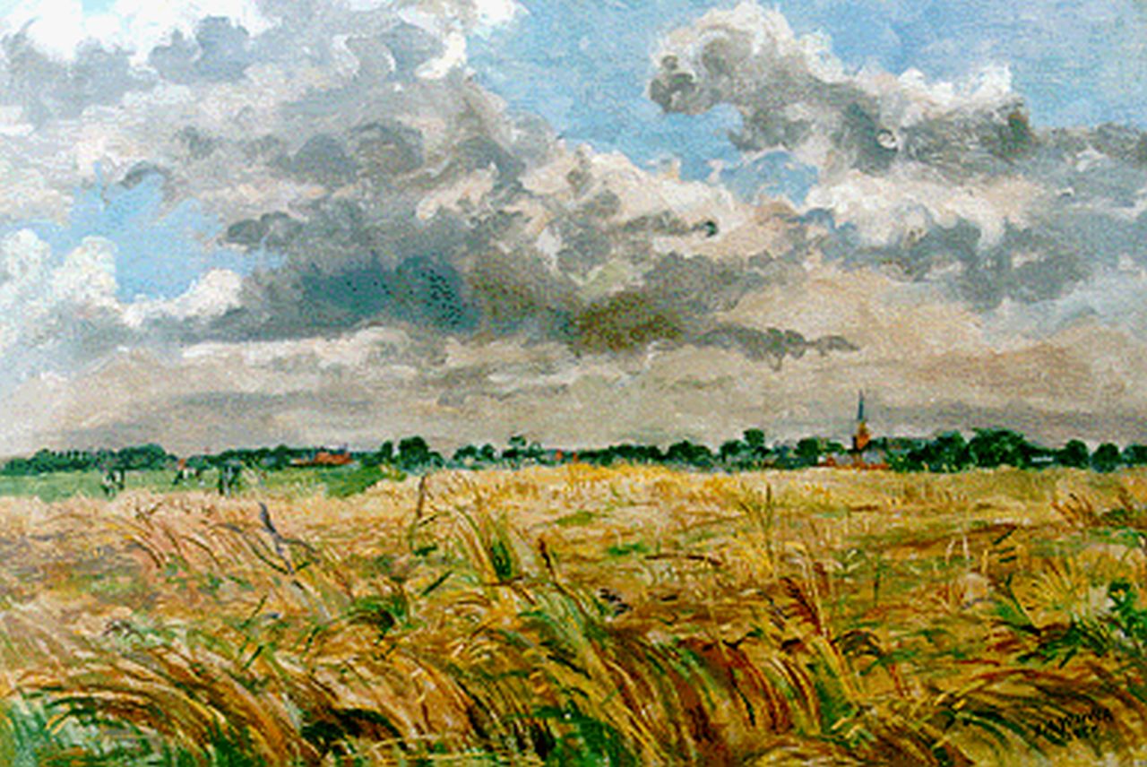Jan Hendrik Stuiver | A landscape in the North of Groningen, Öl auf Leinwand, 40,8 x 61,1 cm, signed l.r. und dated 1939