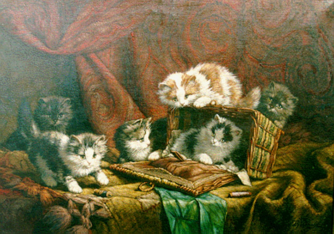 Raaphorst C.  | Cornelis Raaphorst, Furry friends, Öl auf Leinwand 50,5 x 70,3 cm, signed l.r.