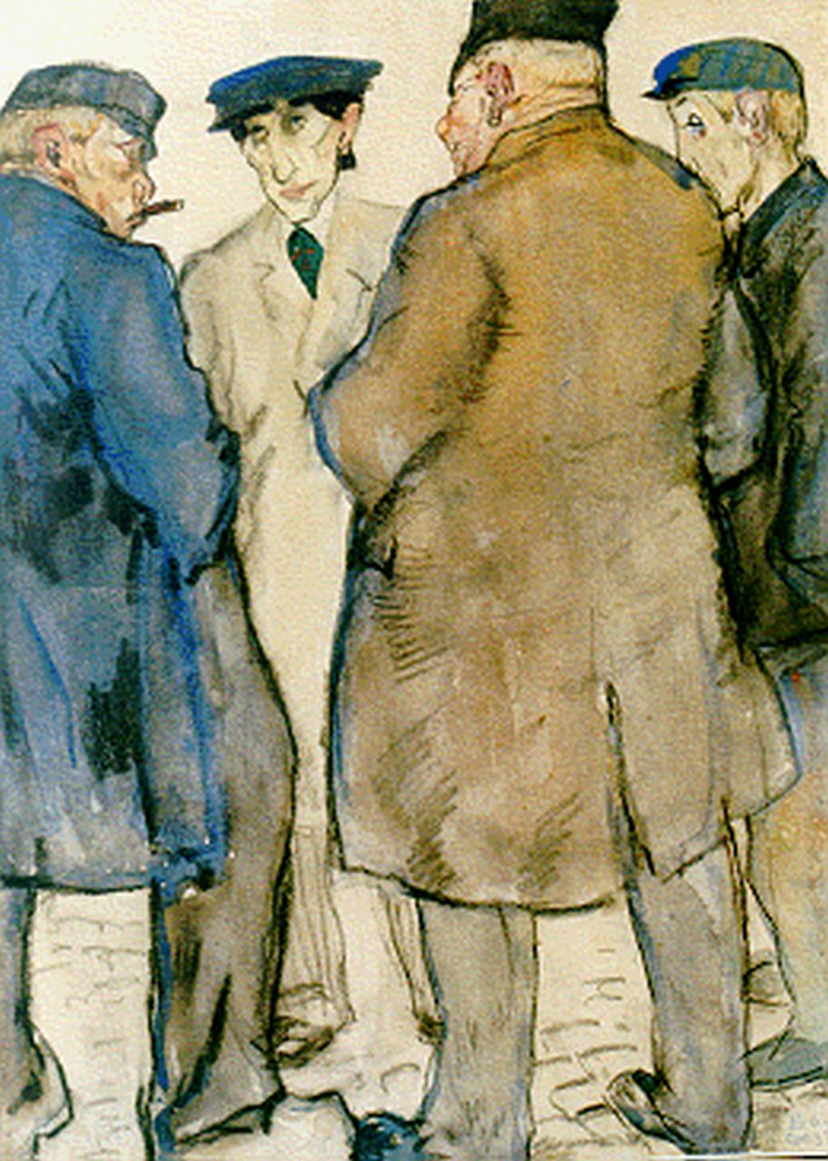 Gestel L.  | Leendert 'Leo' Gestel, The cattle market, Gemischte Technik auf Papier 32,0 x 24,0 cm, signed l.r. und dated '09