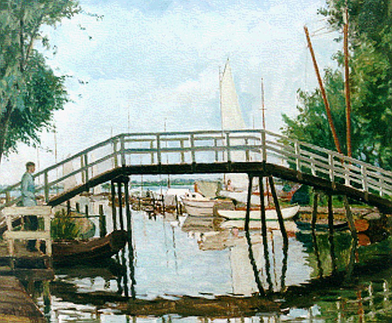 Peizel B.  | Bartele 'Bart' Peizel, The harbour at loosdrecht, Öl auf Leinwand 50,0 x 60,0 cm, signed l.l. und dated 1936
