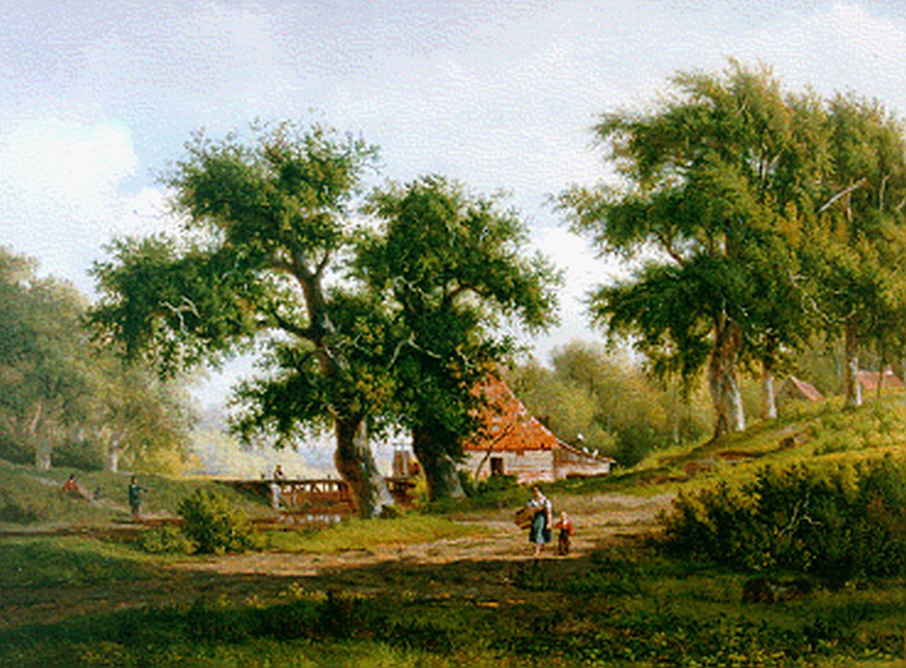 Eymer A.J.  | Arnoldus Johannes Eymer, A summer landscape with drainage mill, Öl auf Leinwand 65,4 x 87,8 cm, signed l.l.