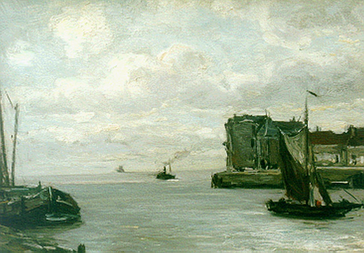 Apol L.F.H.  | Lodewijk Franciscus Hendrik 'Louis' Apol, The harbour of Veere, Öl auf Leinwand 30,1 x 40,5 cm, signed l.l.