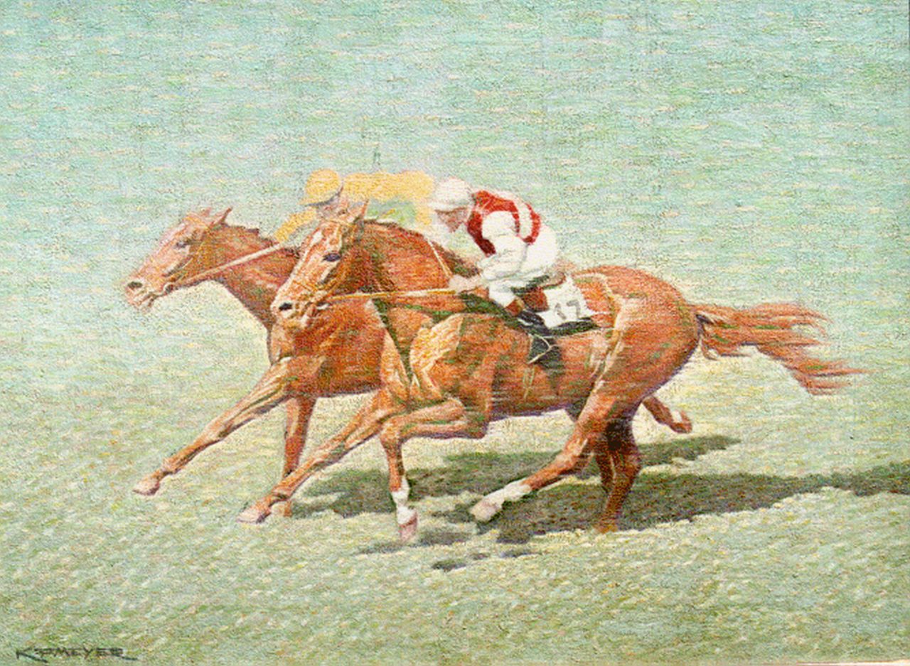 Koenraad Franciscus Meijer | Horserace, Öl auf Leinwand, 30,0 x 40,0 cm, signed l.l.