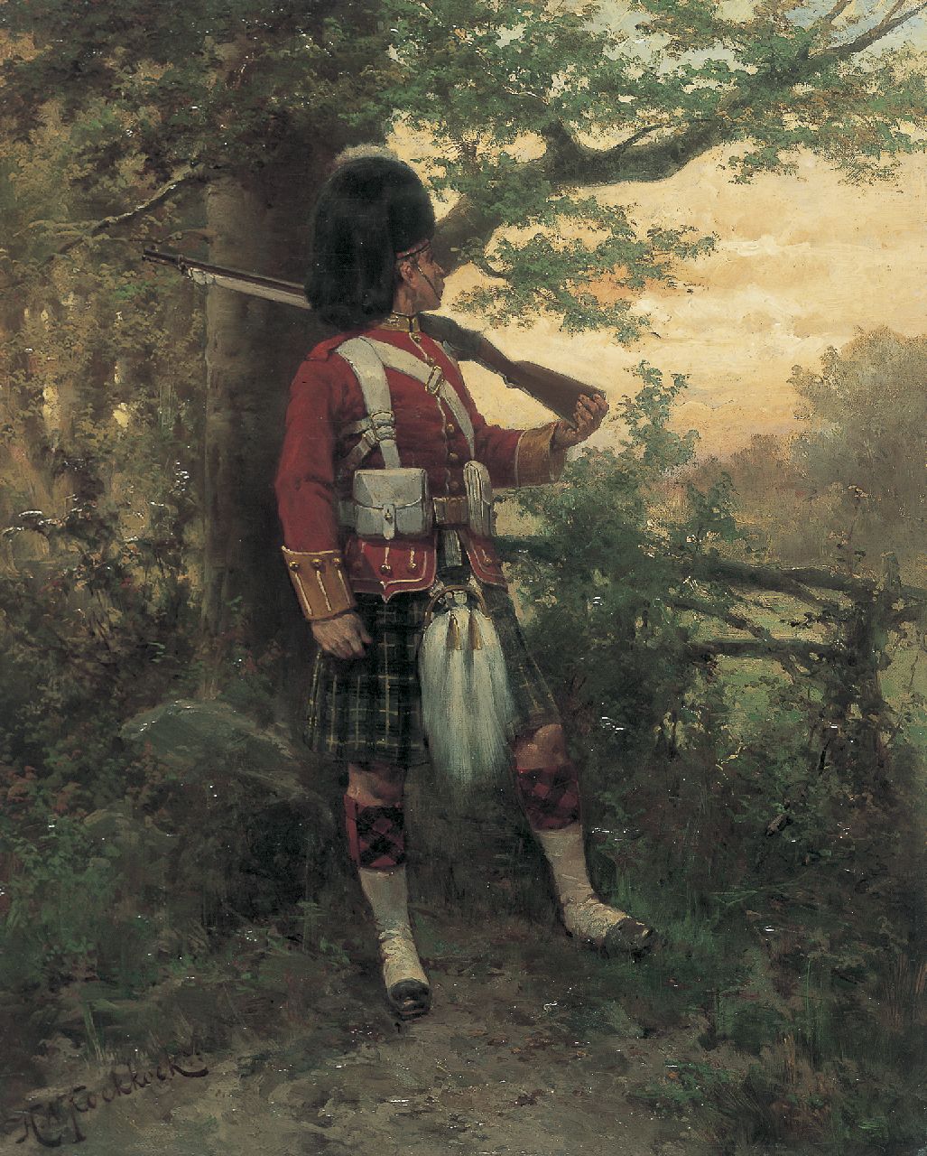 Koekkoek H.W.  | Hermanus Willem Koekkoek, Argyle und Sutherland Highlander, Öl auf Leinwand 53,2 x 43,0 cm, signed l.l.