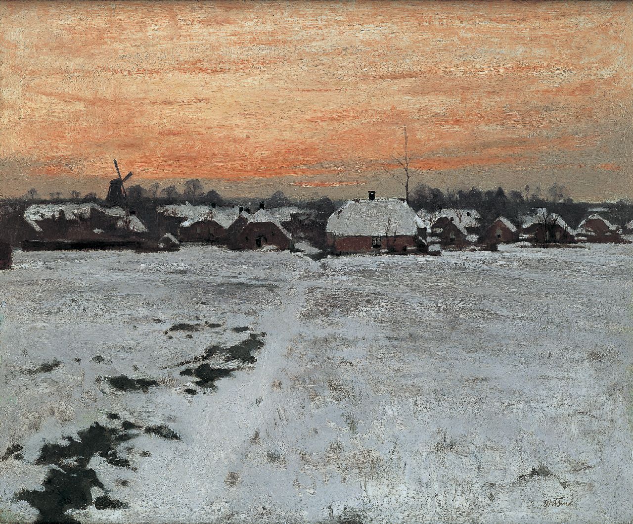 Witsen W.A.  | 'Willem' Arnold Witsen, Evening twilight, Ede, Öl auf Leinwand 45,0 x 54,0 cm, signed l.r. und painted circa 1895
