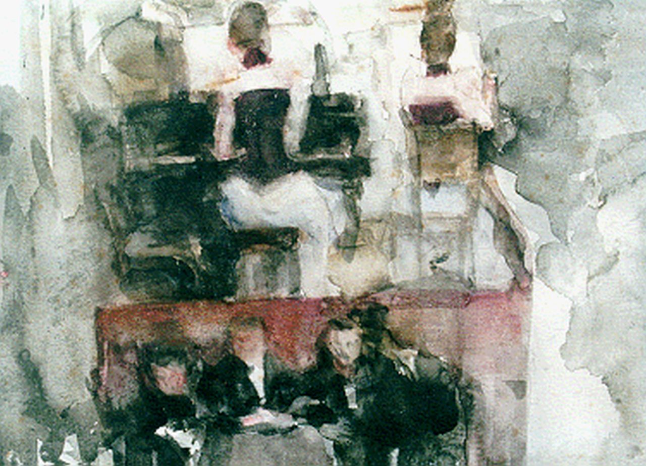 Israels I.L.  | 'Isaac' Lazarus Israels, Dinner-dance, Aquarell auf Papier 23,4 x 32,3 cm