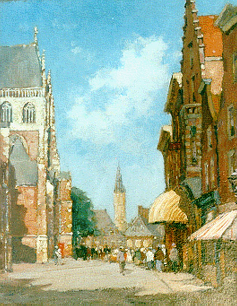 Heuff H.D.  | 'Herman' Davinus Heuff, Townscape, Haarlem, 31,7 x 25,1 cm, signed l.l. und dated '18