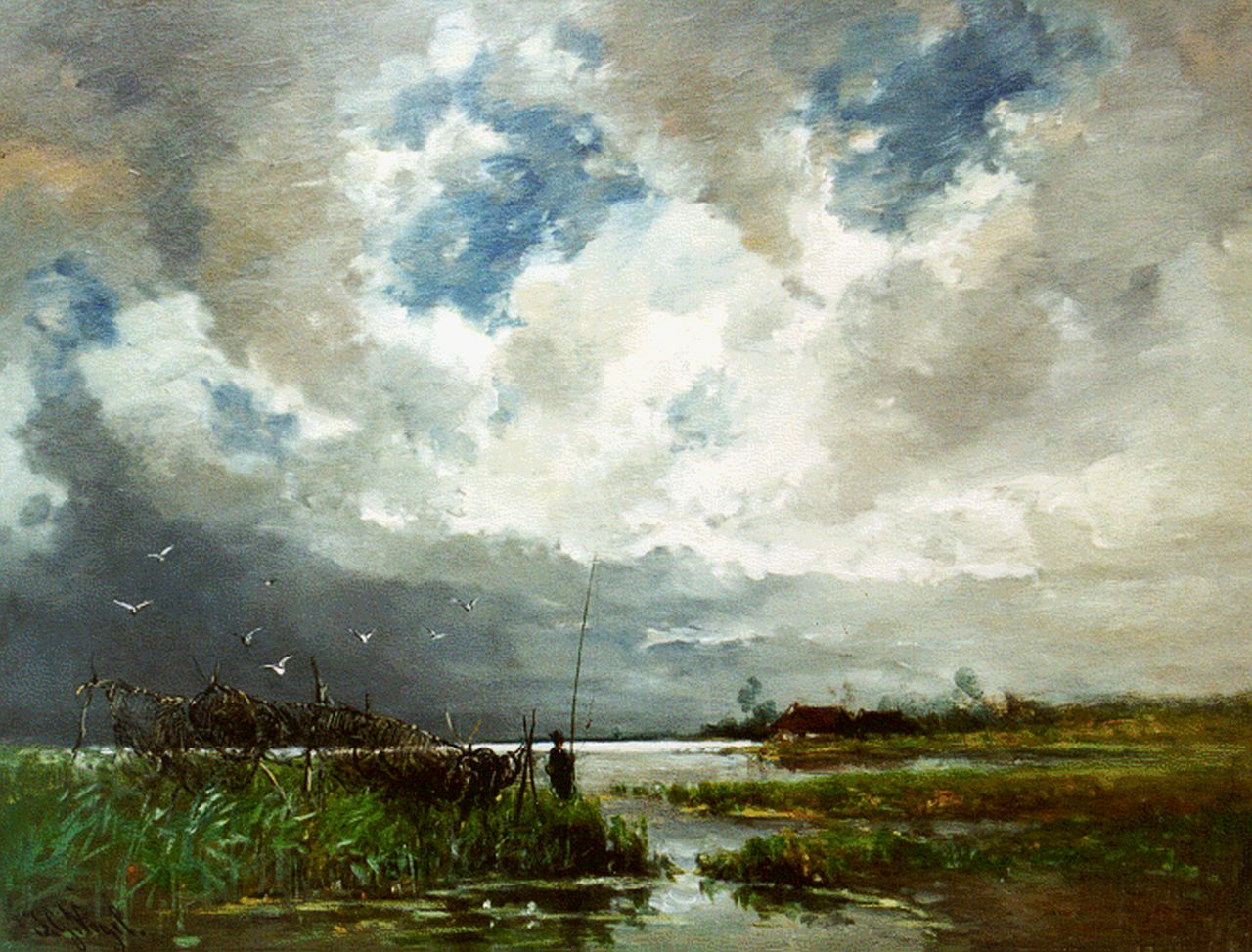 Vogel J.G.  | Johannes Gijsbert Vogel, An extensive river landscape, Öl auf Leinwand 72,7 x 97,2 cm, signed l.l.
