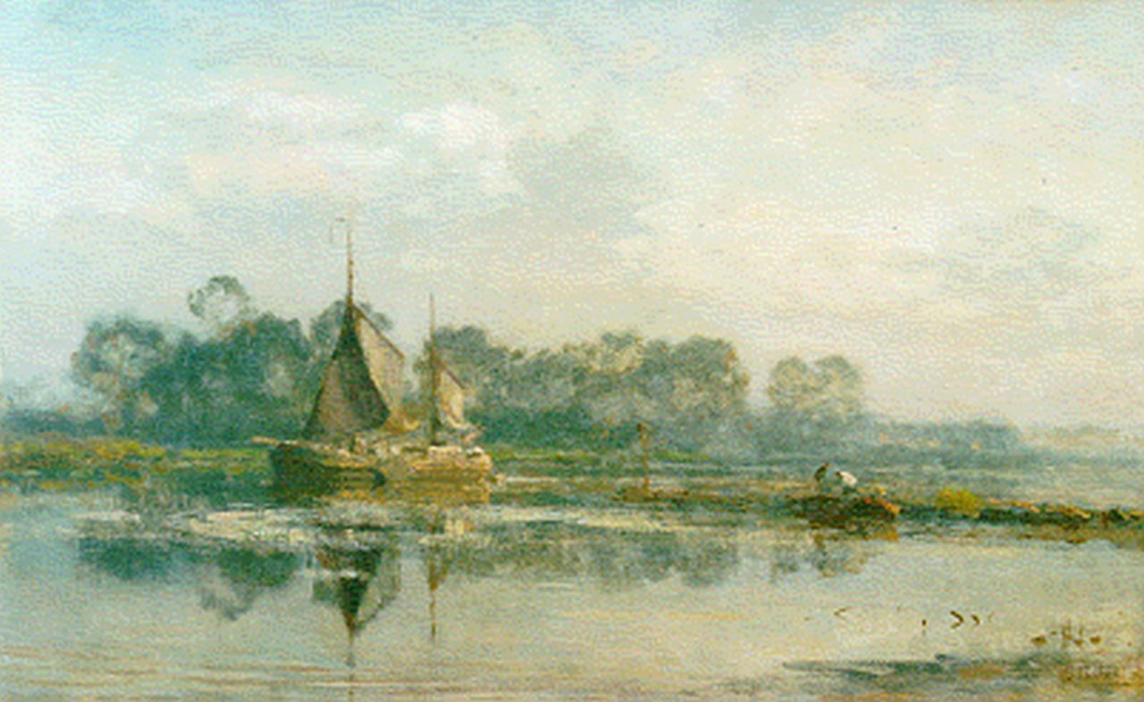 Tholen W.B.  | Willem Bastiaan Tholen, Morning twilight (Warmond), Öl auf Leinwand 46,9 x 76,2 cm, signed l.r.