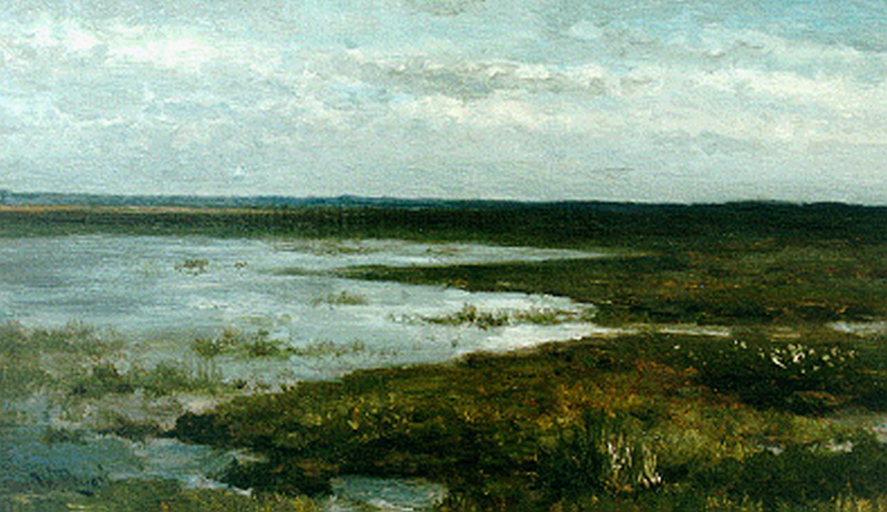 Roelofs W.  | Willem Roelofs, A heath landscape, Öl auf Leinwand auf Holz 24,1 x 41,1 cm, signed l.l.