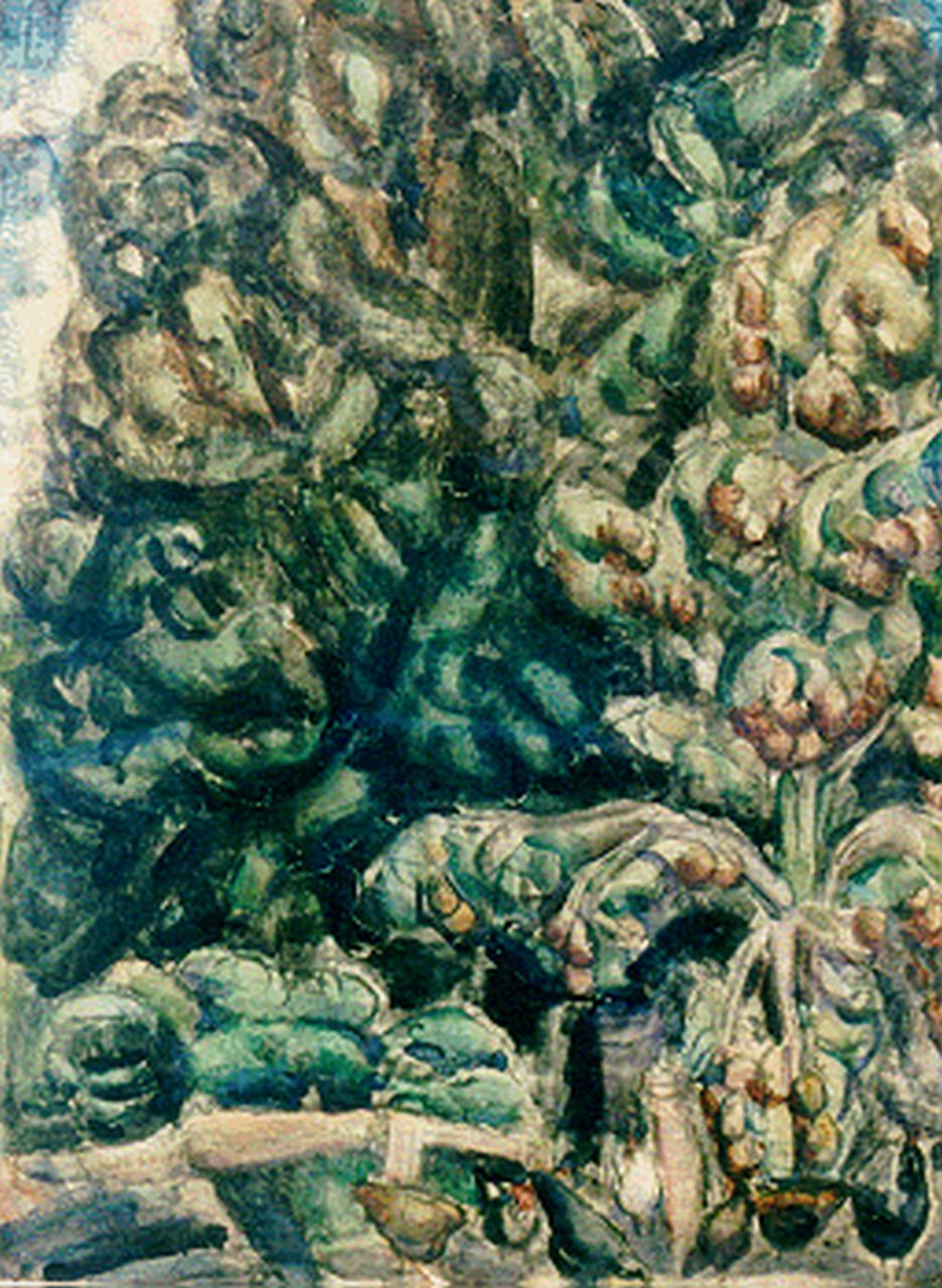 Gestel L.  | Leendert 'Leo' Gestel, The orchard 'De Eenhoorn', Beemster, Aquarell auf Papier 51,5 x 70,3 cm, signed l.l.