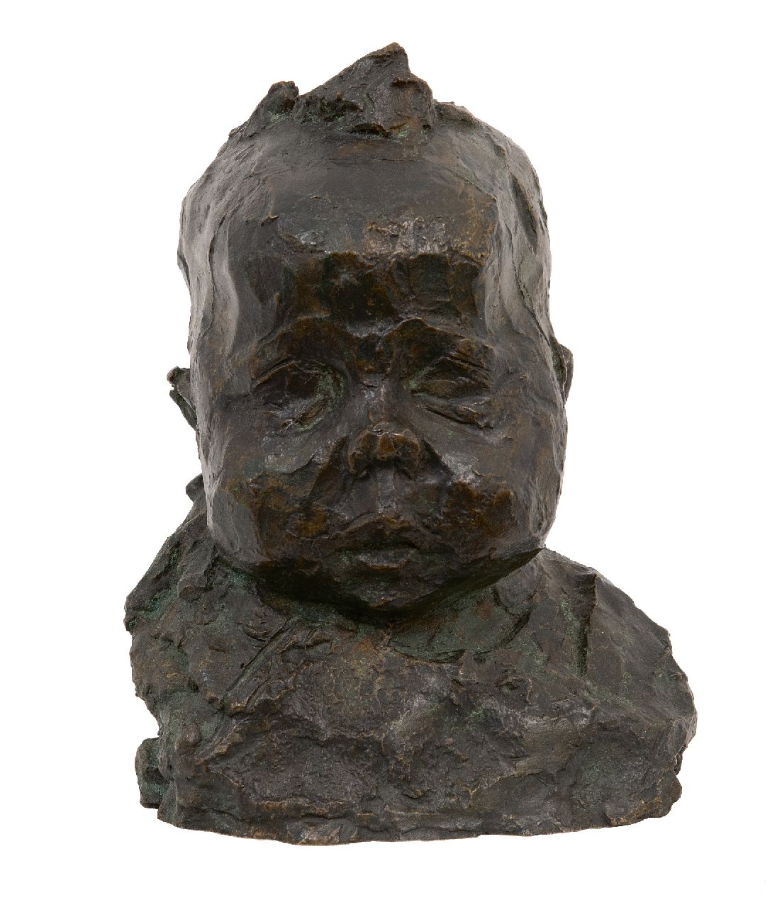 Zijl L.  | Lambertus Zijl, Babyköpfchen, Bronze 21,0 cm, Unterzeichnet Im Verso mit Initialen und datiert Juni '93