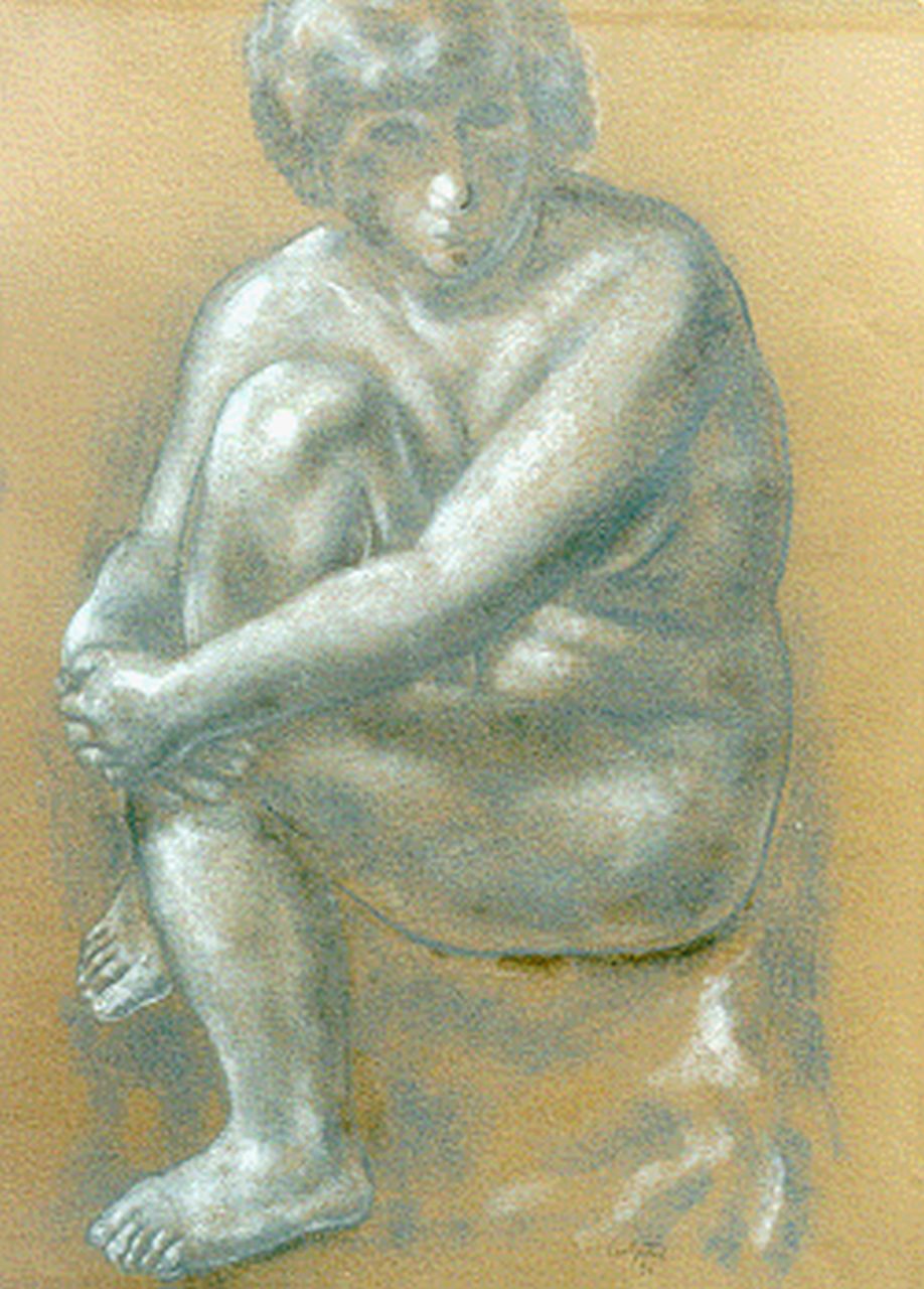 Gestel L.  | Leendert 'Leo' Gestel, A seated nude, Pastell auf Papier 61,5 x 46,5 cm, signed l.r. und dated '31