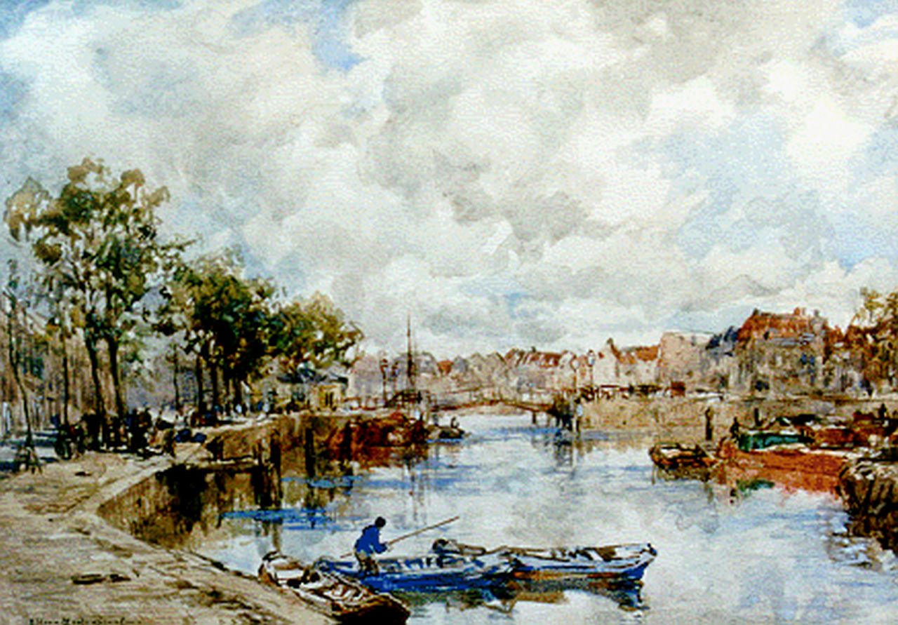 Mastenbroek J.H. van | Johan Hendrik van Mastenbroek, A townscape, Aquarell auf Papier 35,6 x 36,7 cm, signed l.l. und dated 1920
