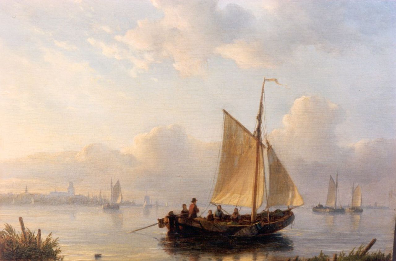 Kleijn L.J.  | Lodewijk Johannes Kleijn, Shipping in a calm, Öl auf Holz 19,5 x 26,4 cm