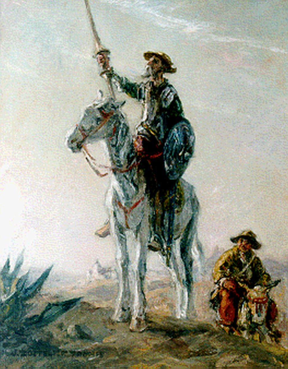 Zoetelief Tromp J.  | Johannes 'Jan' Zoetelief Tromp, Don Quichote and Sancho Panza, Öl auf Leinwand 50,2 x 40,2 cm, signed l.l.