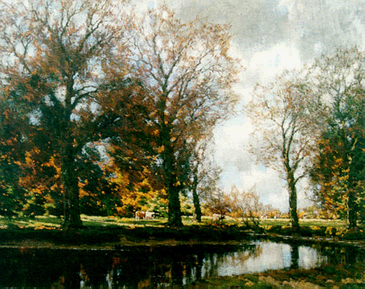 Gorter A.M.  | 'Arnold' Marc Gorter, Autumn landscape with cows, Öl auf Leinwand 67,6 x 84,9 cm, signed l.r.