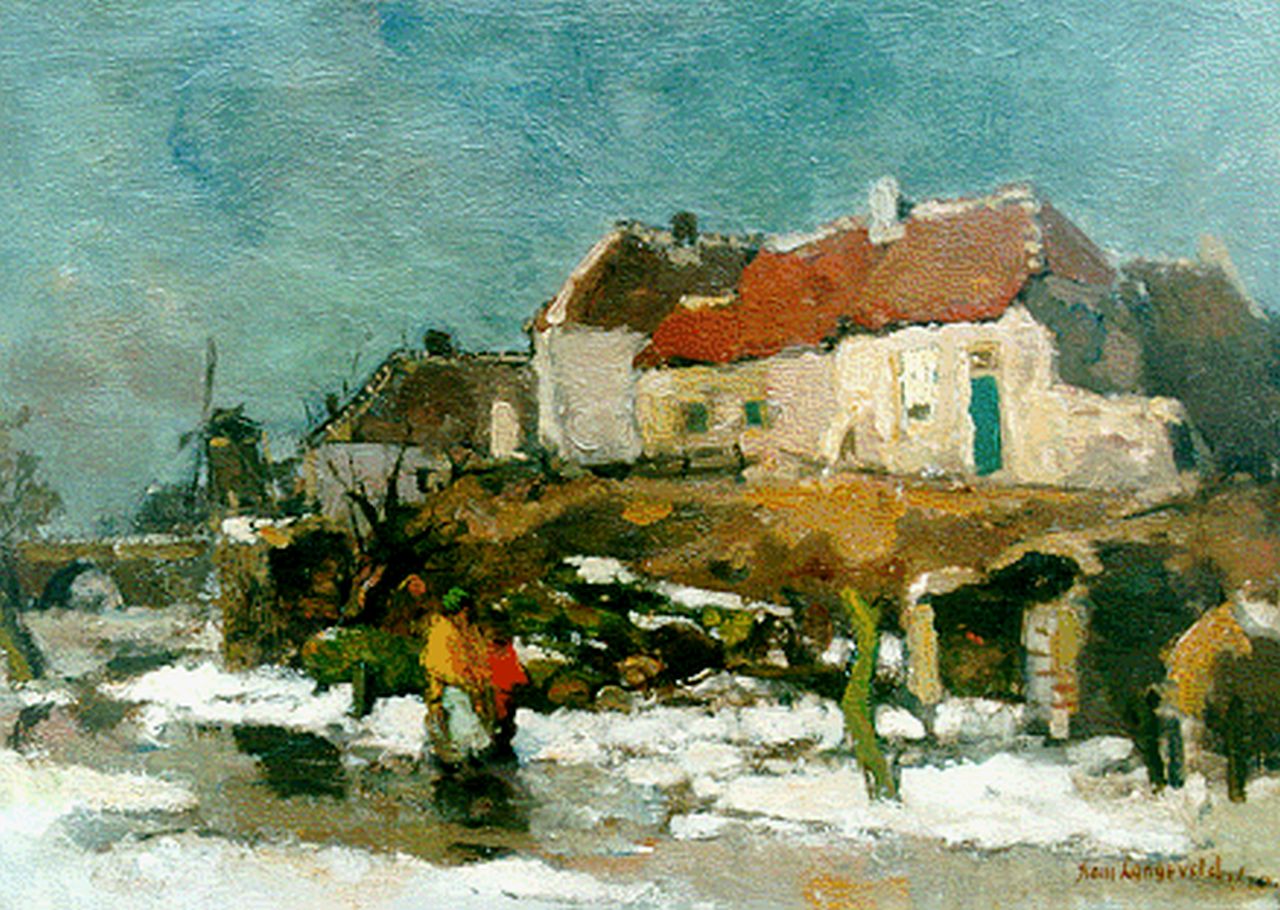 Langeveld F.A.  | Franciscus Arnoldus 'Frans' Langeveld, A winter landscape, Öl auf Leinwand 35,3 x 49,1 cm, signed l.r. und dated 1-'20