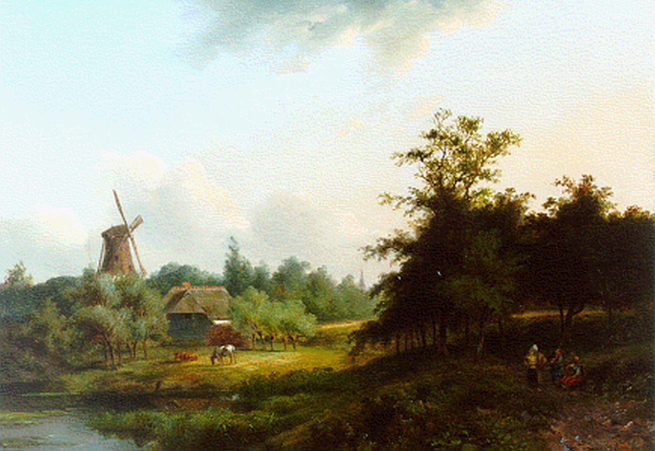 Straaten B. van | Bruno van Straaten, Summer landscape (counterpart), Öl auf Holz 37,3 x 51,8 cm, signed l.r.