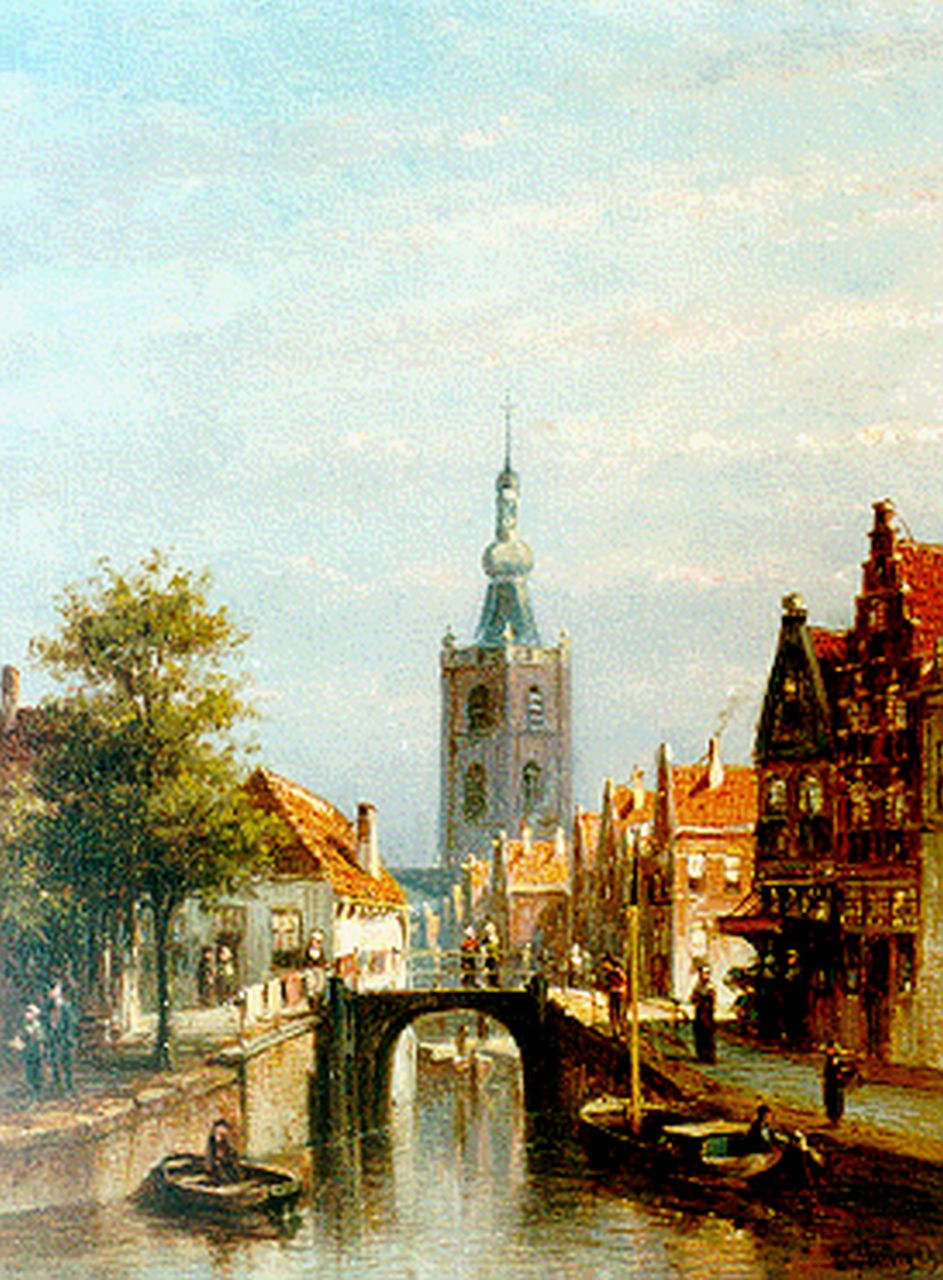Vertin P.G.  | Petrus Gerardus Vertin, A view of a canal, Overschie, Öl auf Holz 29,9 x 23,1 cm, signed l.r. und dated '89