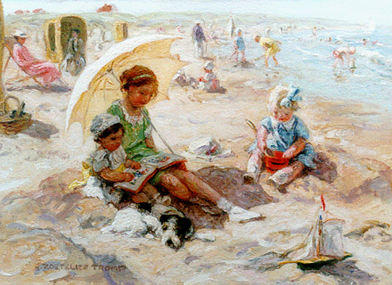 Zoetelief Tromp J.  | Johannes 'Jan' Zoetelief Tromp, Children playing on the beach, Öl auf Leinwand 40,0 x 56,0 cm, signed l.l.