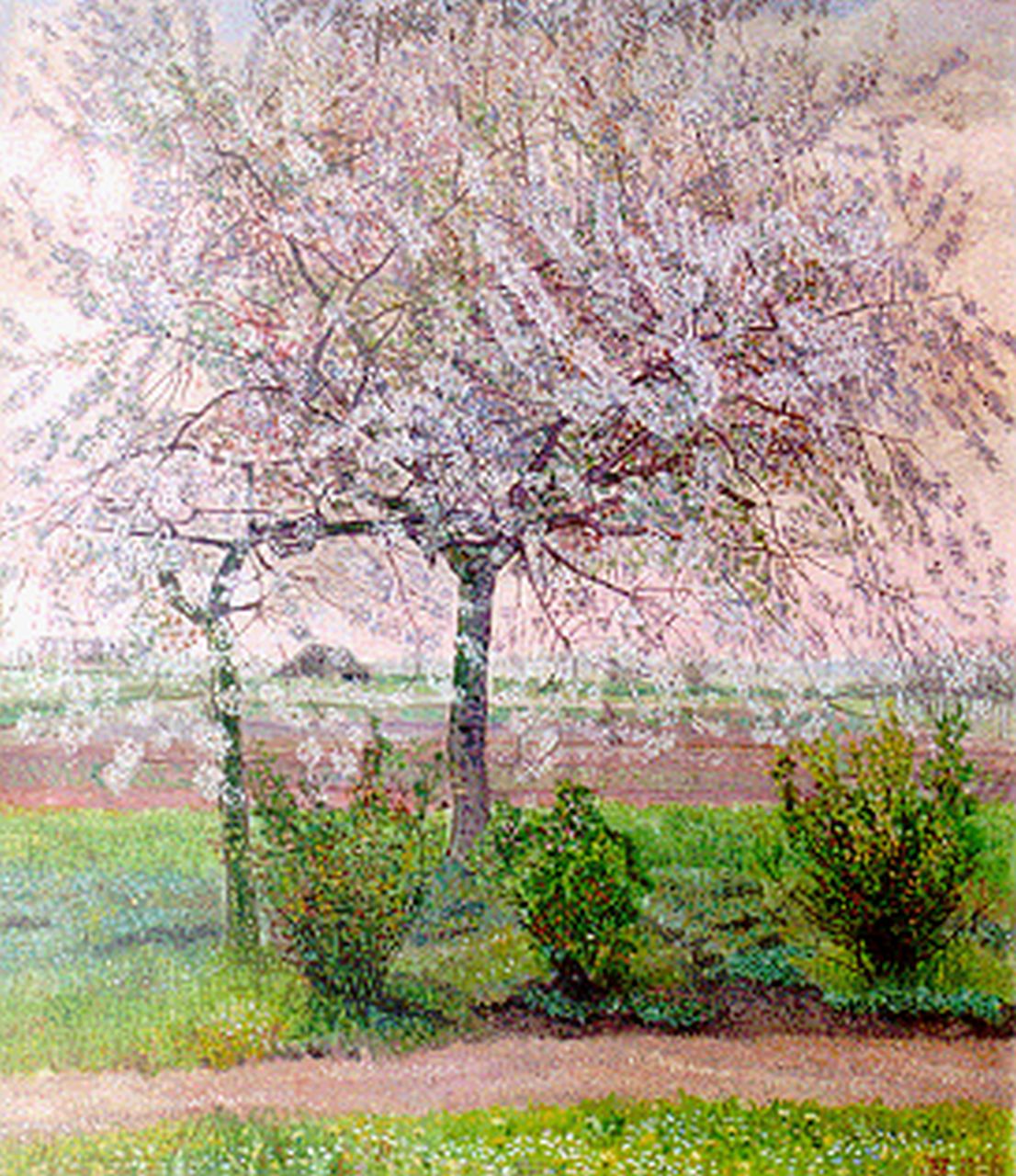 Nieweg J.  | Jakob Nieweg, A blossoming tree, Öl auf Leinwand 70,3 x 60,2 cm, signed l.l. with monogram und dated 1926
