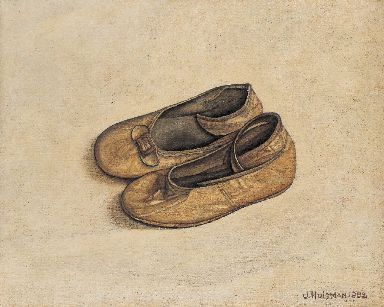 Huisman J.  | Jotje 'Jopie' Huisman, Shoes, Öl auf Leinwand 20,0 x 25,0 cm, signed l.r. und dated 1982