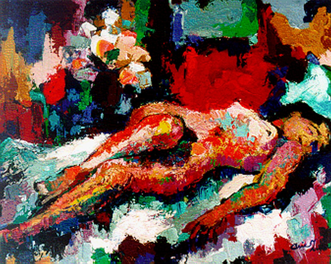 Zuidersma A.  | Arend 'Arie' Zuidersma, Reclining nude, Öl auf Leinwand 80,2 x 100,0 cm, signed l.r. und dated '70