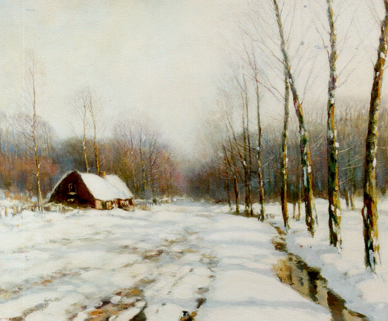 Soest L.W. van | 'Louis' Willem van Soest, A snow-covered landscape, Öl auf Leinwand 100,5 x 120,5 cm, signed l.l.