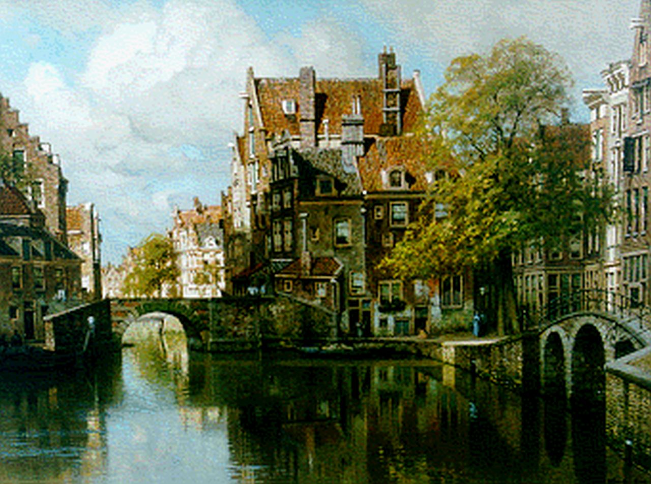 Klinkenberg J.C.K.  | Johannes Christiaan Karel Klinkenberg, View of the Grimburgwal, Amsterdam, Öl auf Leinwand 60,0 x 80,0 cm, signed l.r.