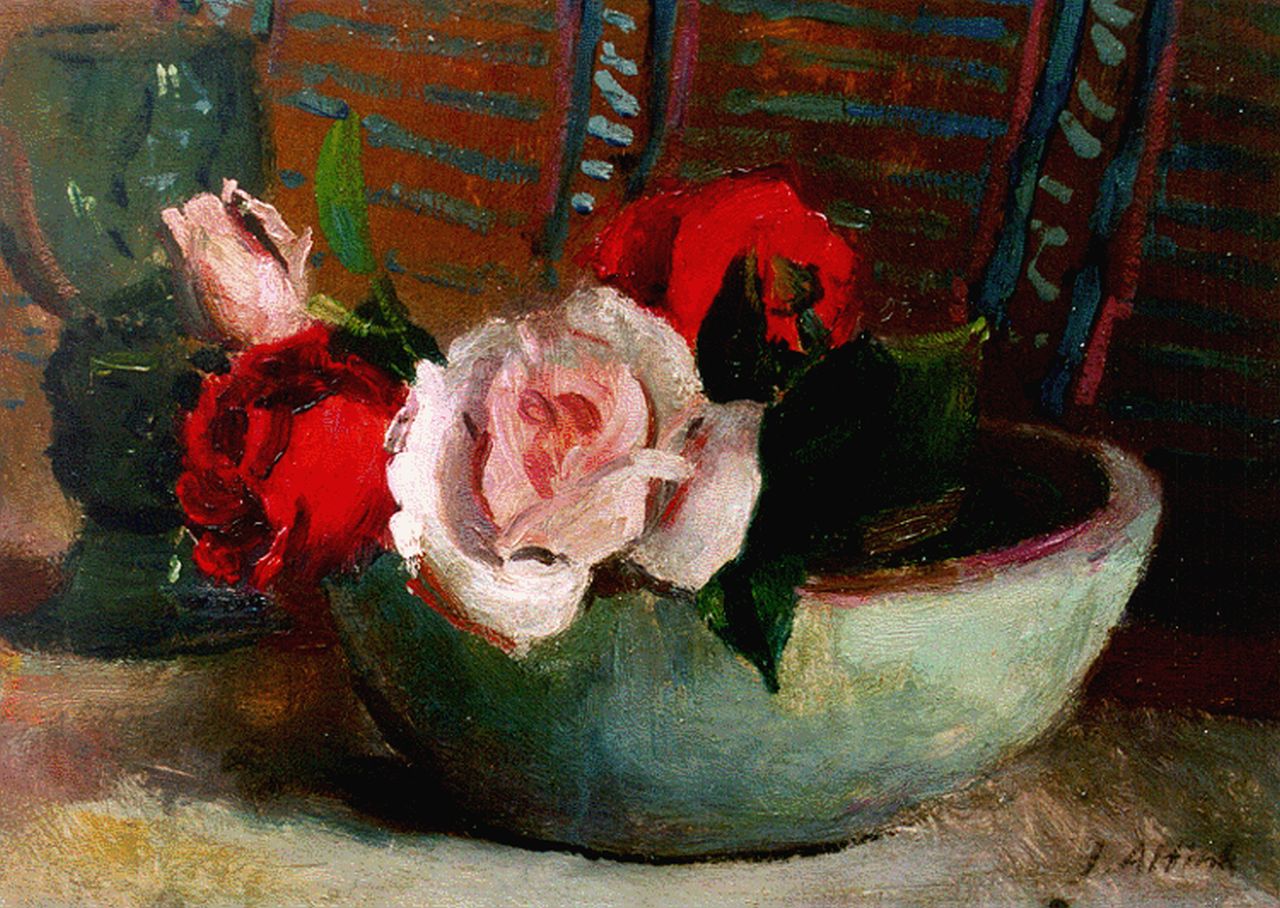 Altink J.  | Jan Altink, A still life with roses, 23,8 x 33,8 cm, signed l.r.
