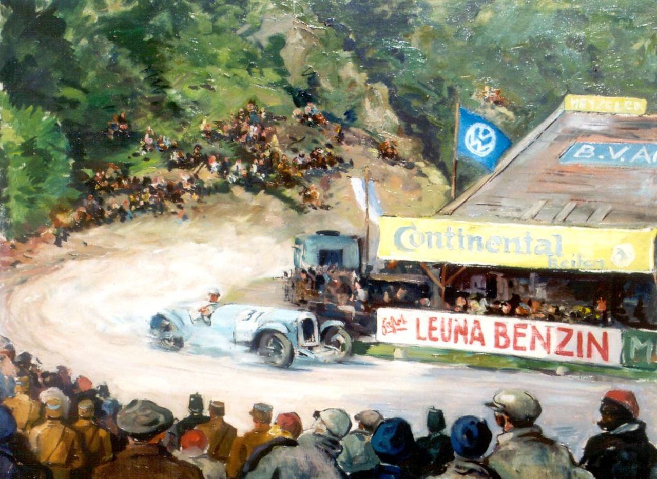 Braunbeck L.W.  | Ludwig Walter Braunbeck, Racing circuit, Öl auf Leinwand 62,3 x 78,2 cm, signed l.r. und painted circa 1940