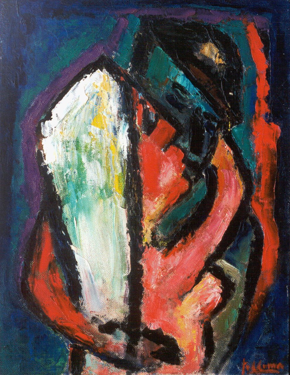Pier Feddema | A fond embrace, Öl auf Leinwand Malereifaser, 65,0 x 50,0 cm, signed l.r.
