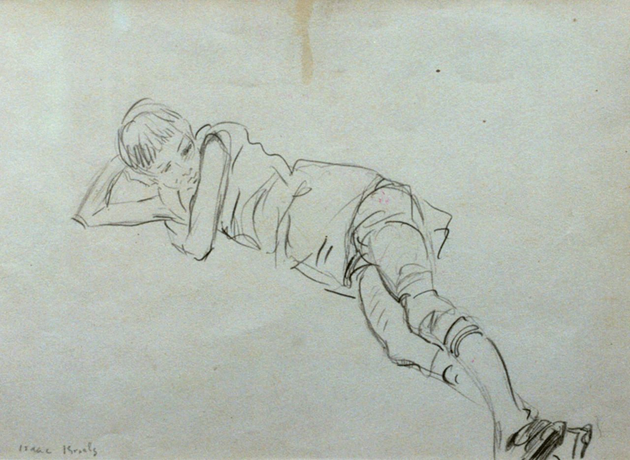 Israels I.L.  | 'Isaac' Lazarus Israels, A child, Bleistift auf Papier 17,8 x 24,5 cm, signed l.l.