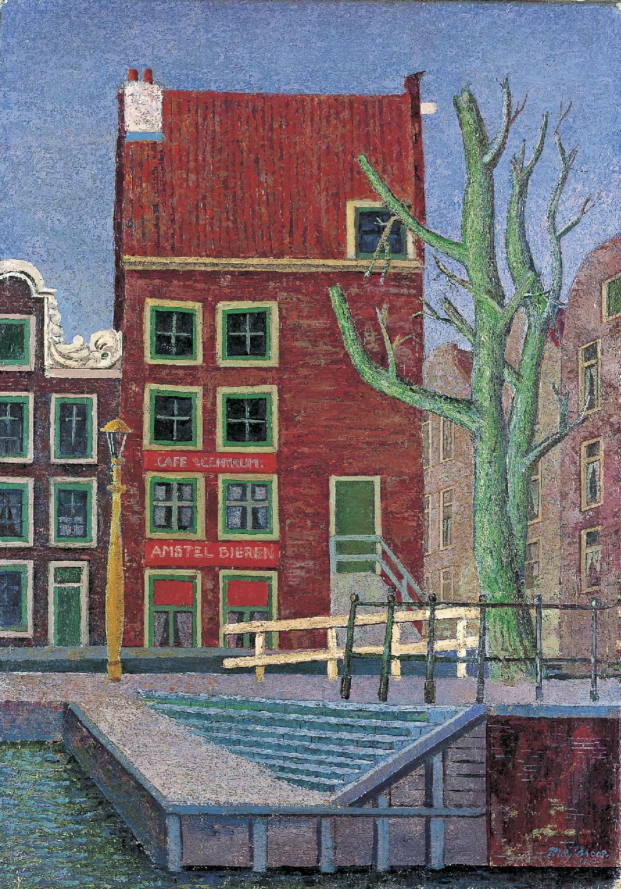 Boers W.H.F.  | 'Willy' Herman Friederich Boers, A canal scene with a red house, Öl auf Leinwand 70,5 x 51,0 cm, signed l.r. und dated 1942